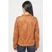 Brown Front Pocket Style Suedette Jacket